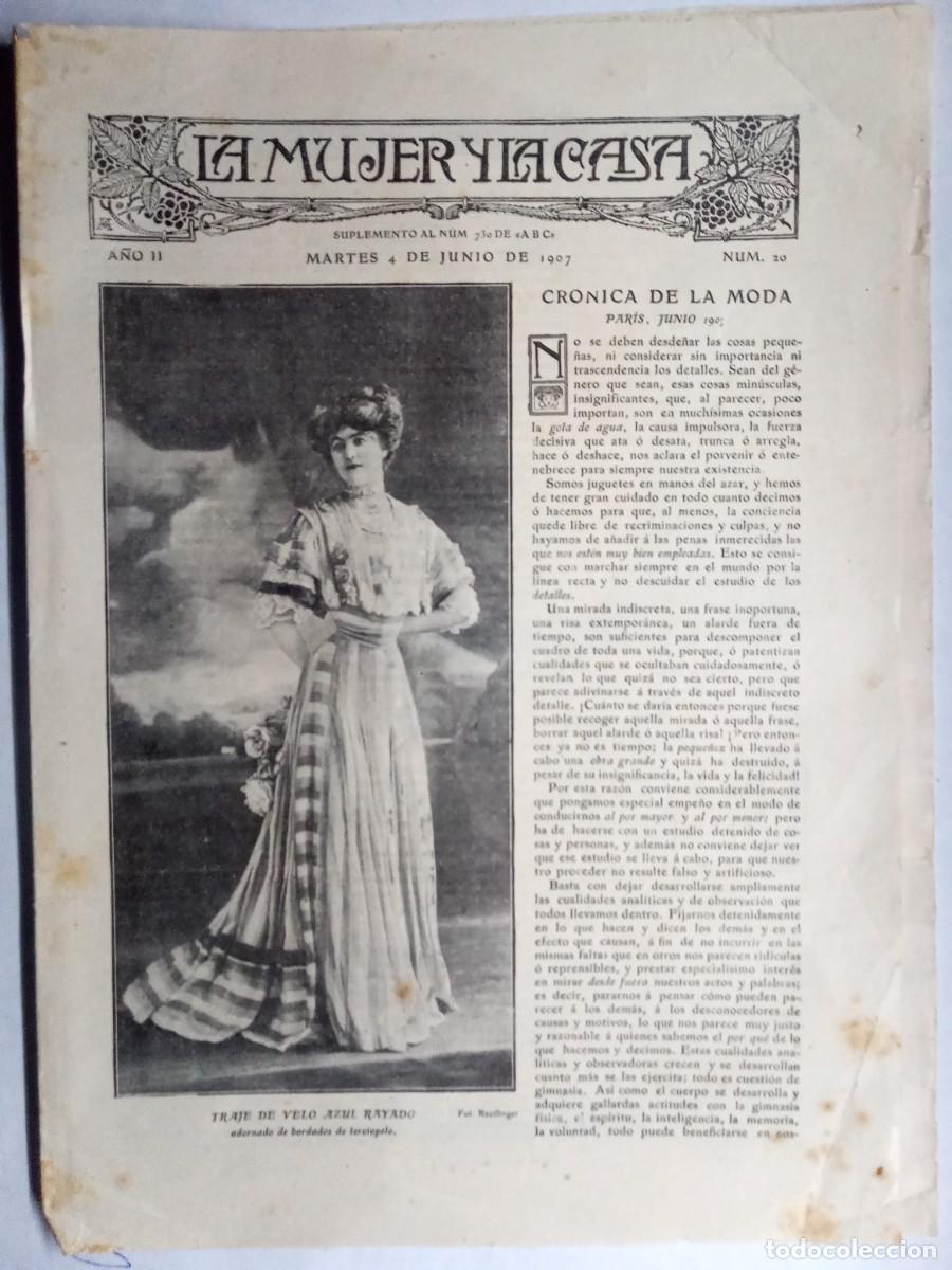 Coleccionismo de Revistas y Peri&oacute;dicos: La mujer y la casa. Cuadernillo ABC. A&ntilde;o II N&uacute;m. 20, junio 1907 Ocho p&aacute;ginas.