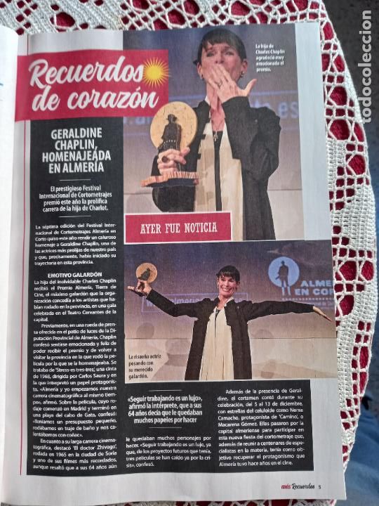 Coleccionismo de Revistas y Peri&oacute;dicos: GERALDINE CHAPLIN ALMERIA EN CORTO
