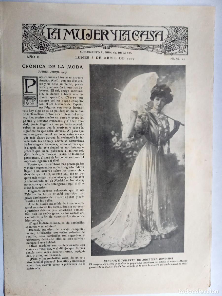 Coleccionismo de Revistas y Peri&oacute;dicos: La mujer y la casa. Cuadernillo ABC. A&ntilde;o II N&uacute;m. 12, Abril 1907 Ocho p&aacute;ginas.