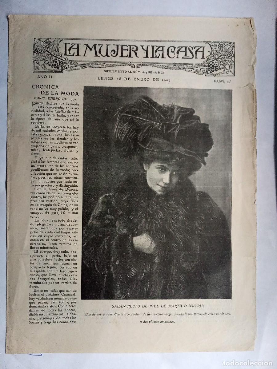 Coleccionismo de Revistas y Peri&oacute;dicos: La mujer y la casa. Cuadernillo ABC. A&ntilde;o II N&uacute;m. 2, enero 1907 dos p&aacute;ginas.