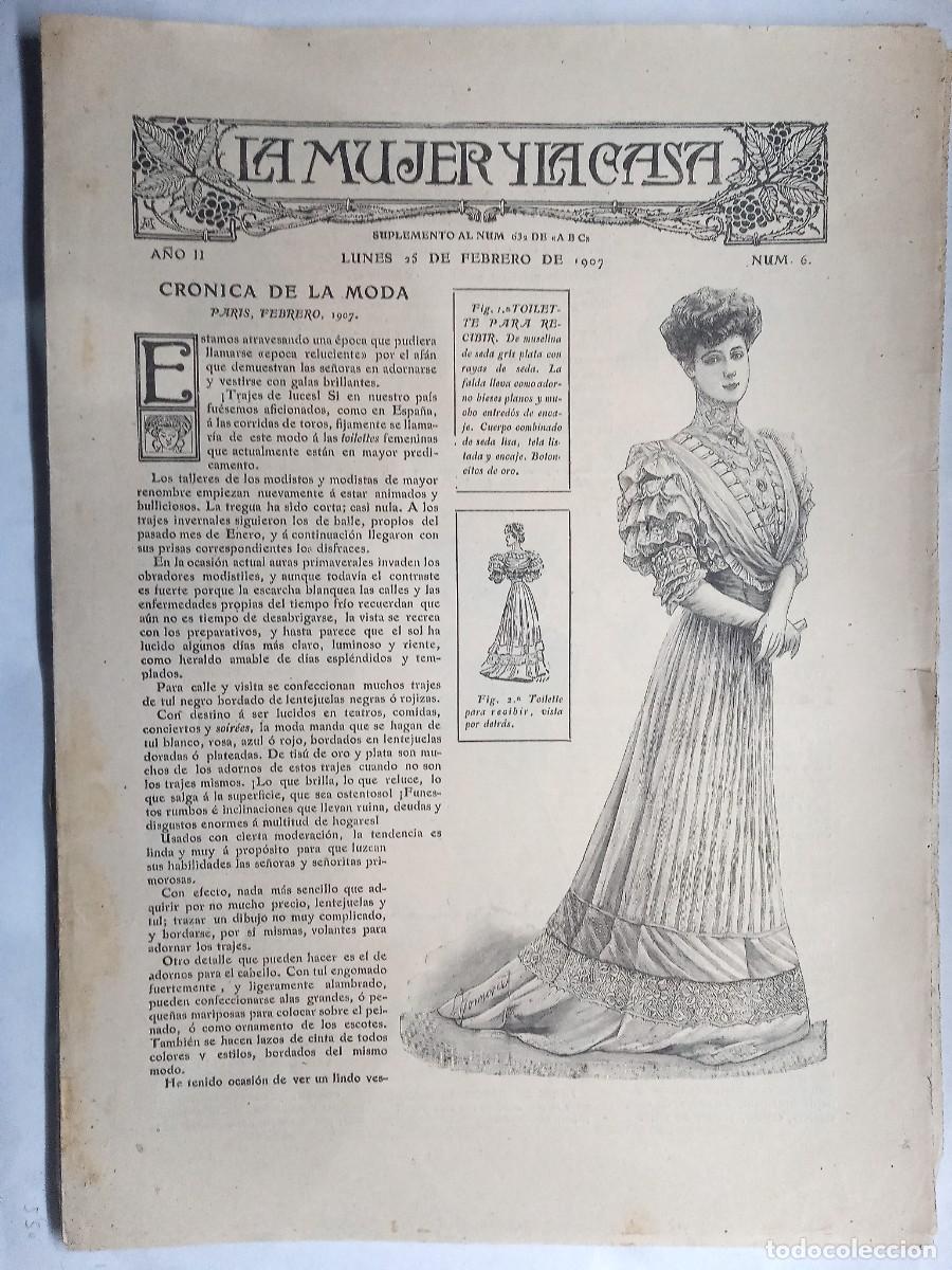 Coleccionismo de Revistas y Peri&oacute;dicos: La mujer y la casa. Cuadernillo ABC. A&ntilde;o II N&uacute;m. 6, febrero 1907 Ocho p&aacute;ginas.