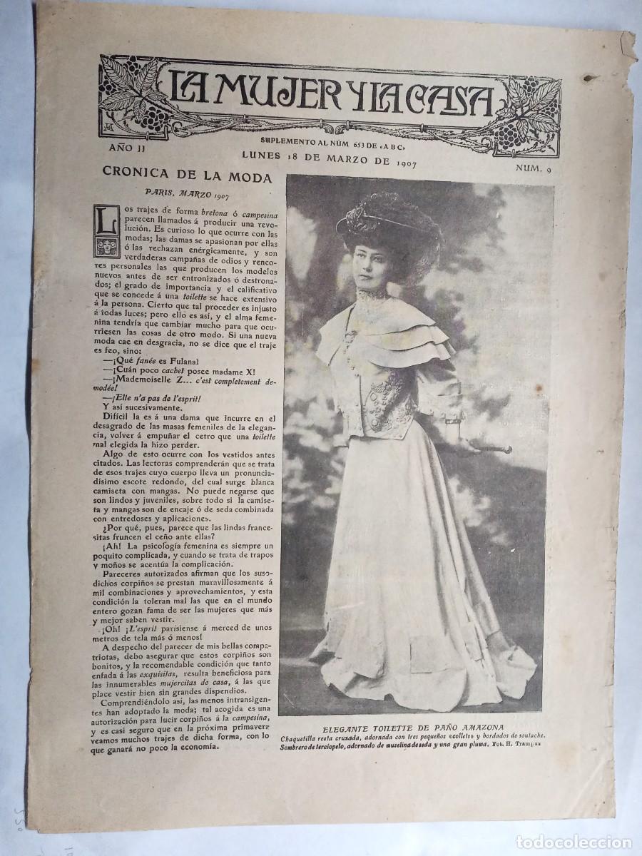 Coleccionismo de Revistas y Peri&oacute;dicos: La mujer y la casa. Cuadernillo ABC. A&ntilde;o II N&uacute;m. 9, marzo 1907 Ocho p&aacute;ginas.