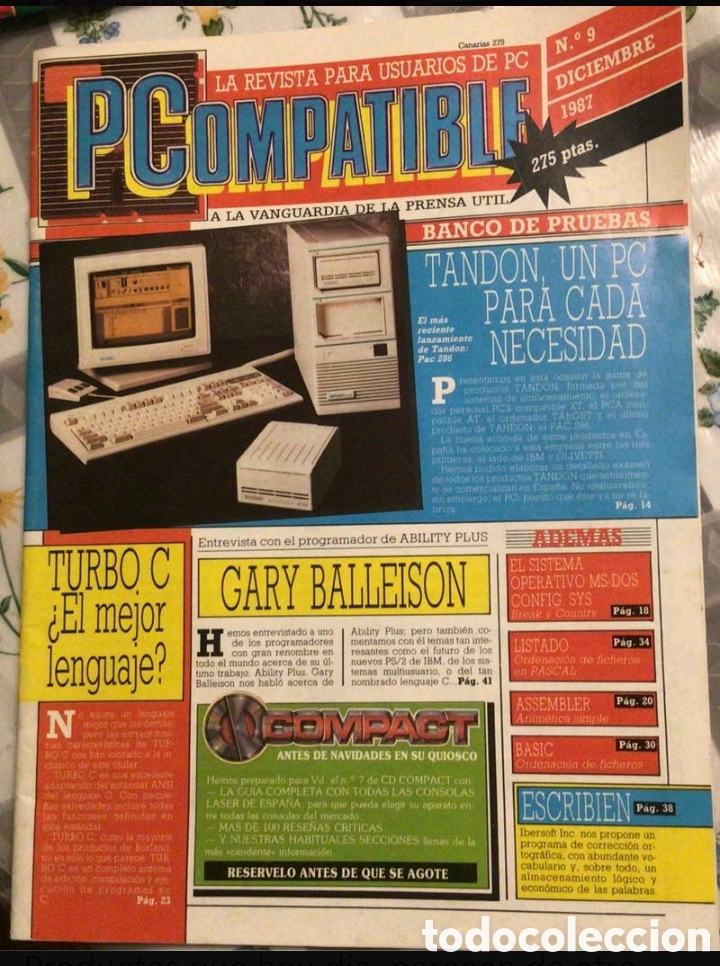 Coleccionismo de Revistas y Peri&oacute;dicos: REVISTA PC COMPATIBLE. A&ntilde;o 1987