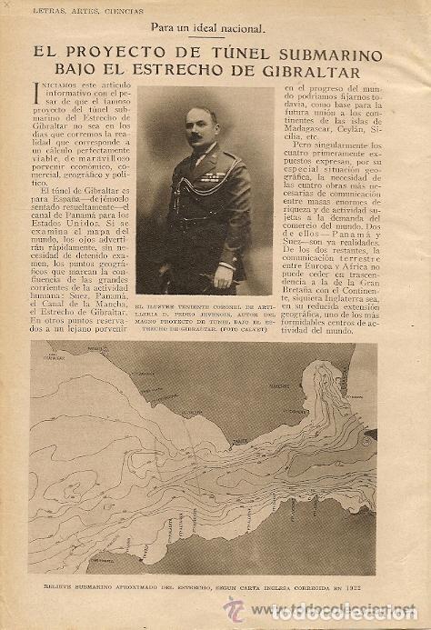 Coleccionismo de revistas y peri&oacute;dicos: * GIBRALTAR * Proyecto de t&uacute;nel submarino bajo el estrecho - 1929