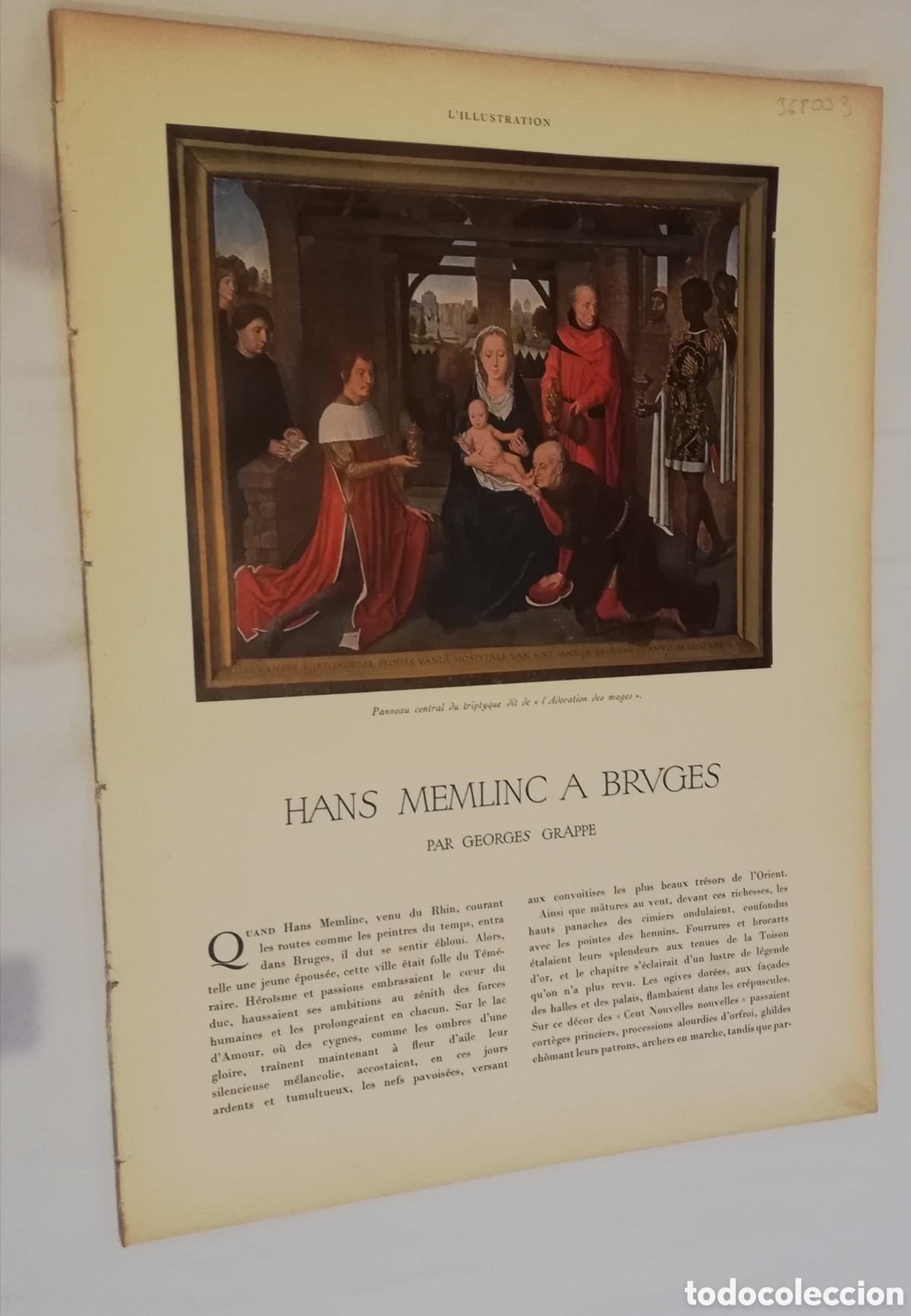 Coleccionismo de revistas y peri&oacute;dicos: HANS MEMLINC A BURGES PAR GEORGES GRAPPE. 1936