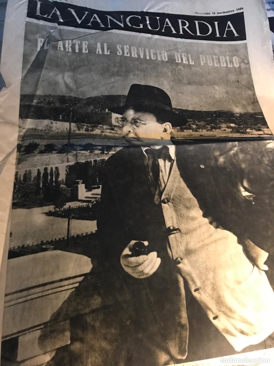 Coleccionismo de Revistas y Peri&oacute;dicos: LA VANGUARDIA. 18 noviembre 1936. Pau Casals. Frente de la Sierra. Teatro. Caricatura Companys.