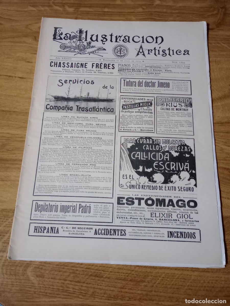Collectionnisme de Revues et Journaux: LA ISLUSTRACION ARTISTICA N&ordm; 1699 BARCELONA 20 JULIO 1914