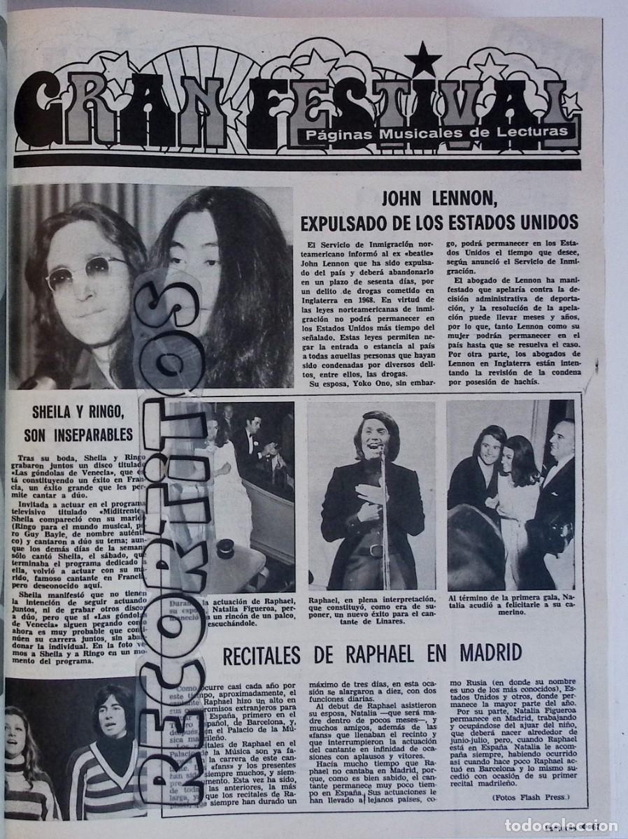Coleccionismo de Revistas y Peri&oacute;dicos: SHEILA Y RINGO YOKO ONO Y JOHN LENNON RAPLHAEL NATALIA FIGUEROA