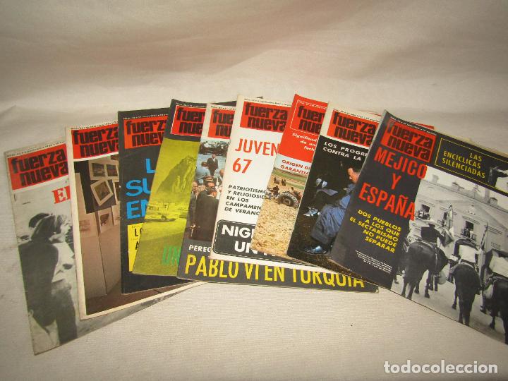 Coleccionismo de Revistas y Peri&oacute;dicos: Antiguo Lote de 9 Revistas Diferentes de FUERZA NUEVA del A&ntilde;o 1967