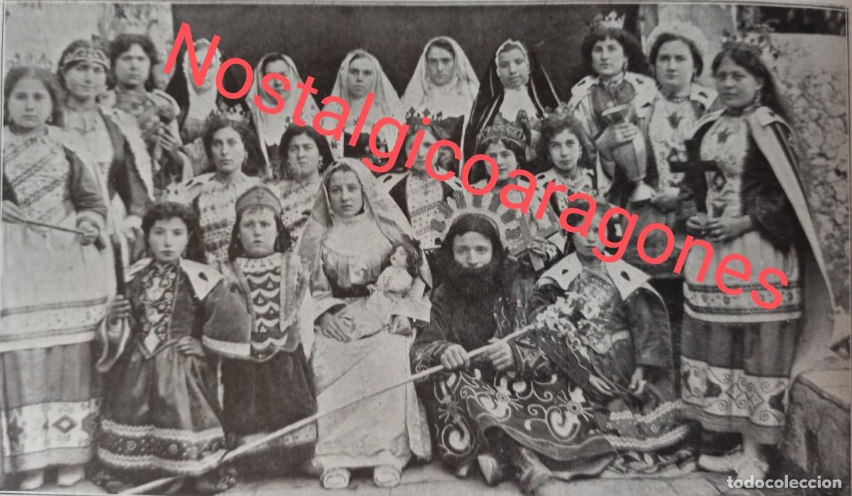 Coleccionismo de revistas y peri&oacute;dicos: Castelnovo Segorbe ni&ntilde;as procesion agradecimiento foto revista principio siglo XX 191R
