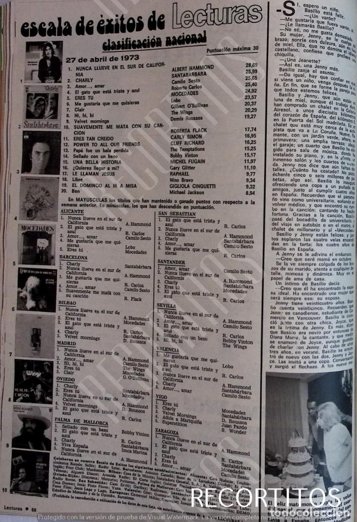 Coleccionismo de revistas y peri&oacute;dicos: ESCALA DE EXITOS CAMILO SESTO ELTON JOHN ROBERTO CARLOS WINGS DEMIS ROUSSOS SANTABARBARA