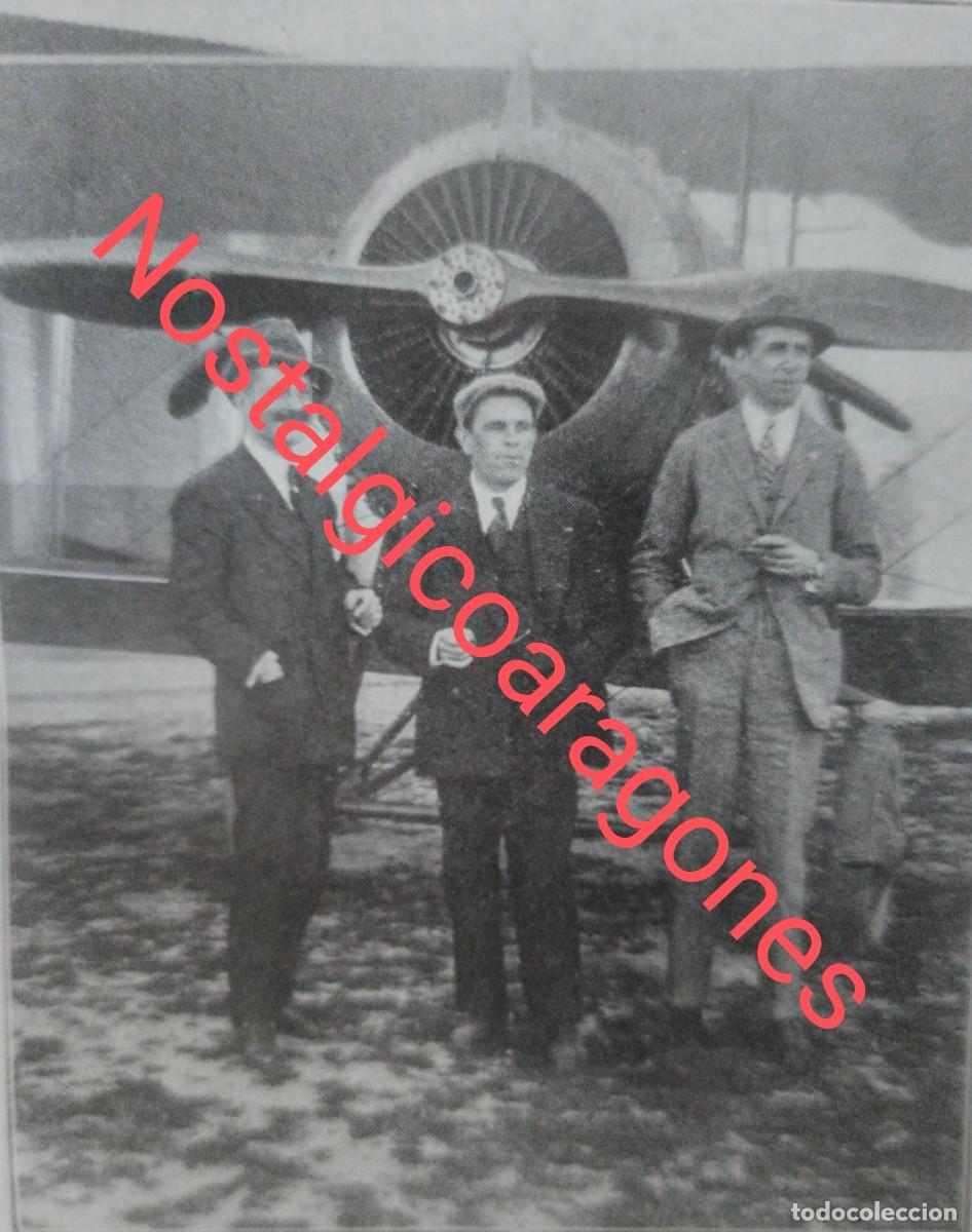 Collectionnisme de Revues et Journaux: Tripulantes avi&oacute;n biplano Madrid Barcelona foto revista principio siglo XX 191R