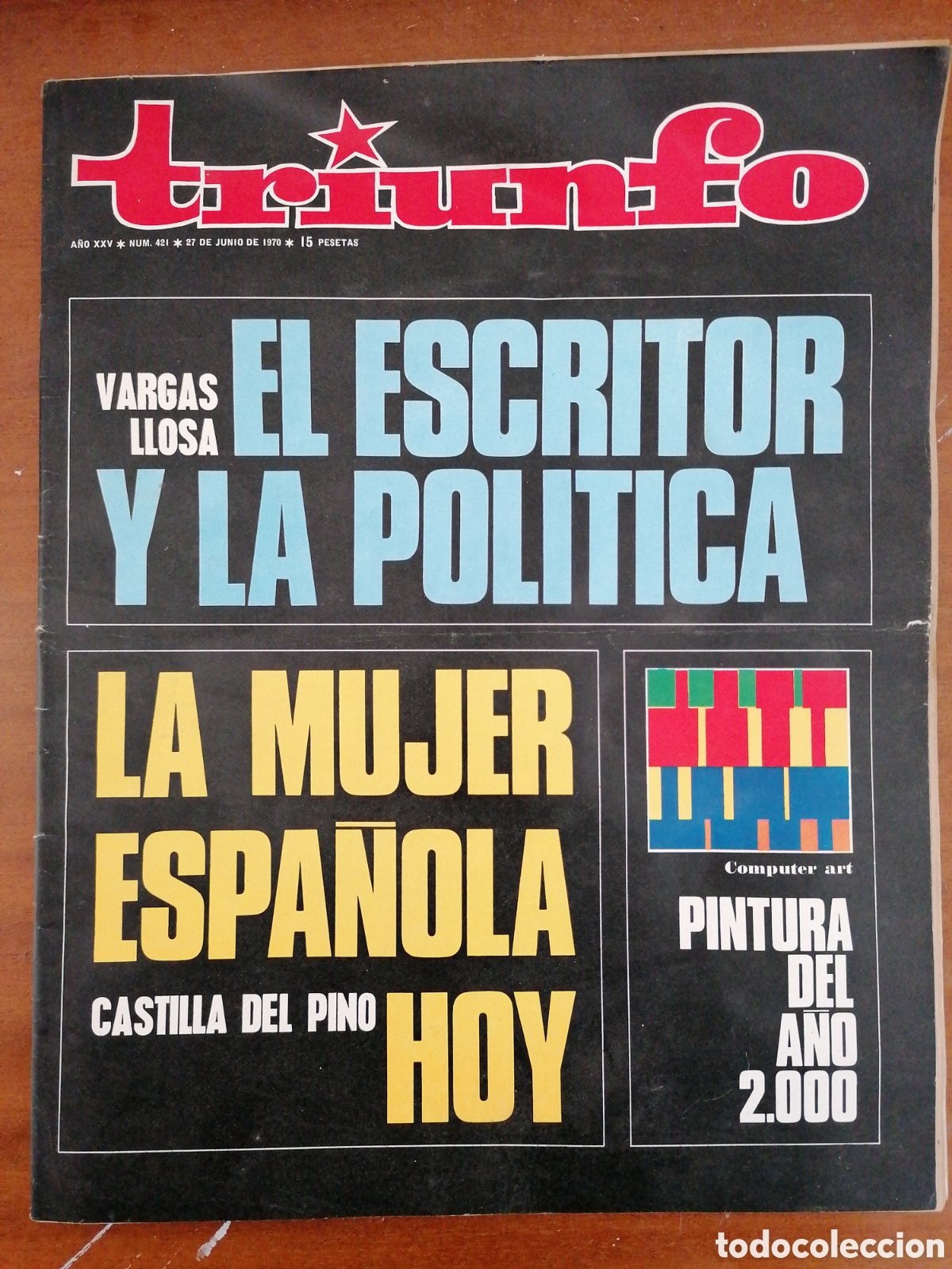 Coleccionismo de Revistas y Peri&oacute;dicos: REVISTA TRIUNFO 421 1970 VARGAS LLOSA, HENRI LANGLOIS, LA MUJER EN ESPA&Ntilde;A. MOTO VESPA