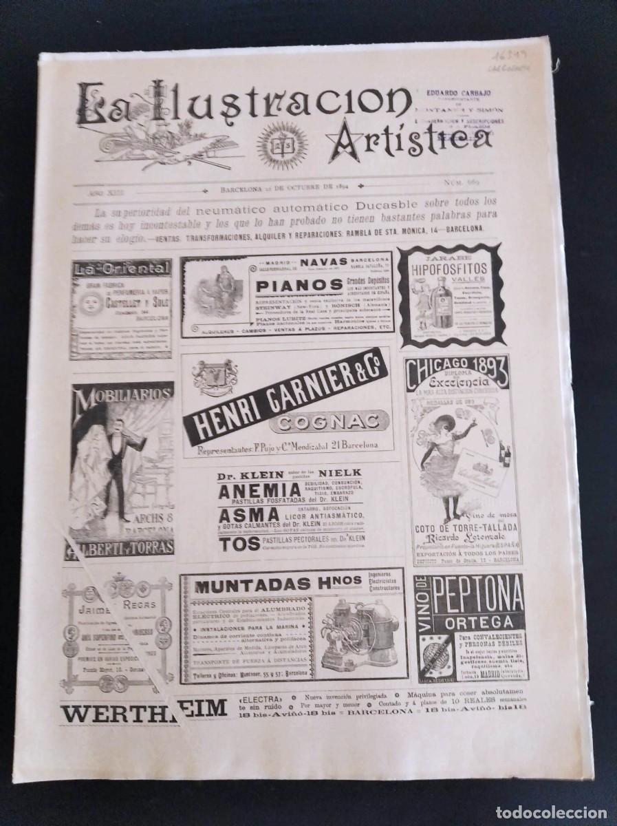 Collezionismo di Riviste e Giornali: LA ILUSTRACI&Oacute;N ART&Iacute;STICA. N&ordm; 669. A&Ntilde;O 1894. LA GUERRA CHINO-JAPONESA. LAS MARAVILLAS DE LA CI.. LEER