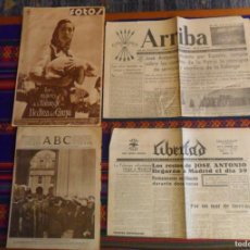 Coleccionismo de Revistas y Periódicos: FALANGE ENTIERRO JOSÉ ANTONIO DICIEMBRE 1939 ABC 10537 LIBERTAD 392 ARRIBA 203. REGALO FOTOS 119.. Lote 390370499
