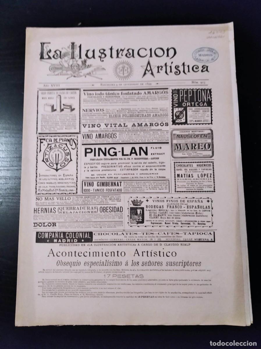 Coleccionismo de Revistas y Peri&oacute;dicos: LA ILUSTRACI&Oacute;N ART&Iacute;STICA. N&ordm; 923. A&Ntilde;O 1899. FRANCISCO PRADILLA. C&Aacute;RDENAS, ISLA DE CUBA. NUEVO.. LEER