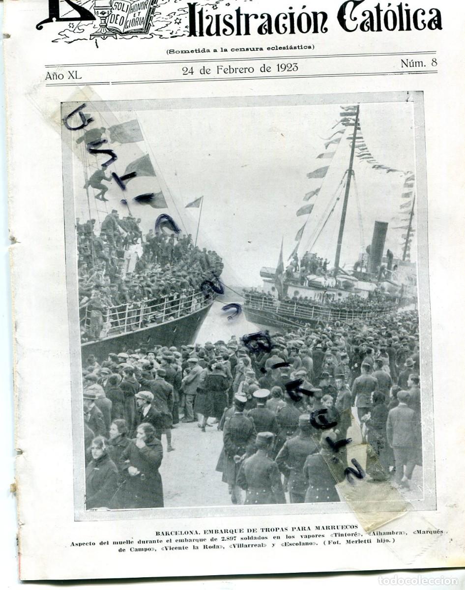 Coleccionismo de Revistas y Peri&oacute;dicos: REVISTA A&Ntilde;O 1923 TROPAS PARA MARRUECOS EN BARCELONA VAPOR TINTORE ALHAMBRA MARQUES DE CAMPO ESCOLANO