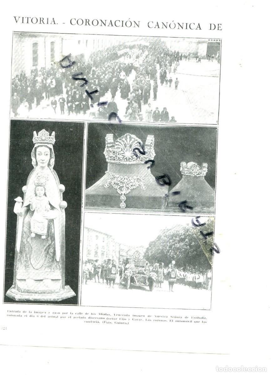 Collezionismo di Riviste e Giornali: RECORTE DE PRENSA A&Ntilde;O 1923 CORONACION CANONICA DE N. S. ESTIBALIZ EN VITORIA PATRONA DE ALAVA