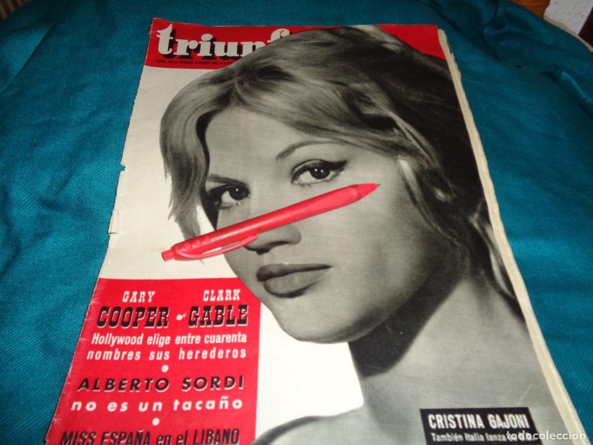 Coleccionismo de Revistas y Peri&oacute;dicos: RECORTE : PORTADA : CRISTINA GAJONI, LA BRIGITTE BARDOT ITALIANA. TRIUNFO, JUNIO 1961