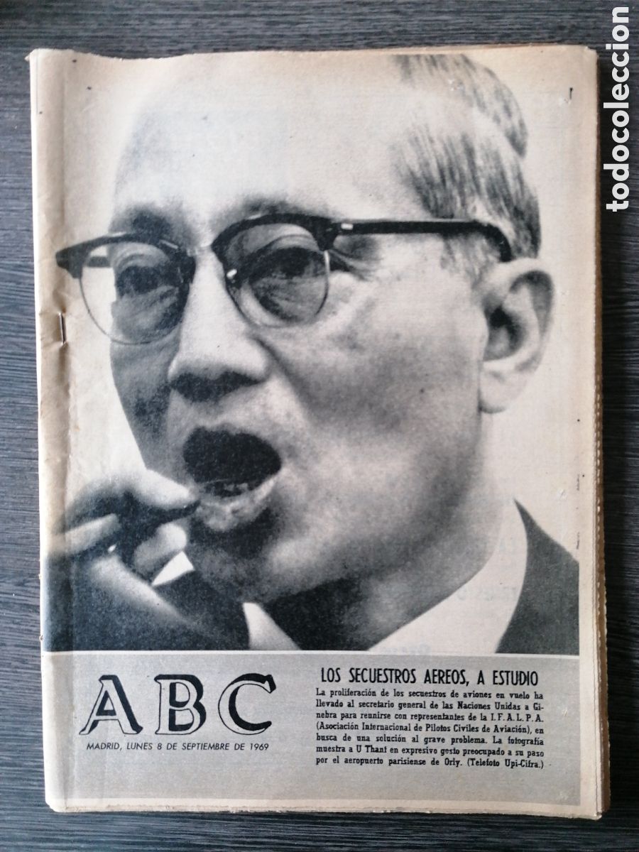 Coleccionismo de Revistas y Peri&oacute;dicos: PERI&Oacute;DICO DIARIO ABC 8 DE SEPTIEMBRE 1969