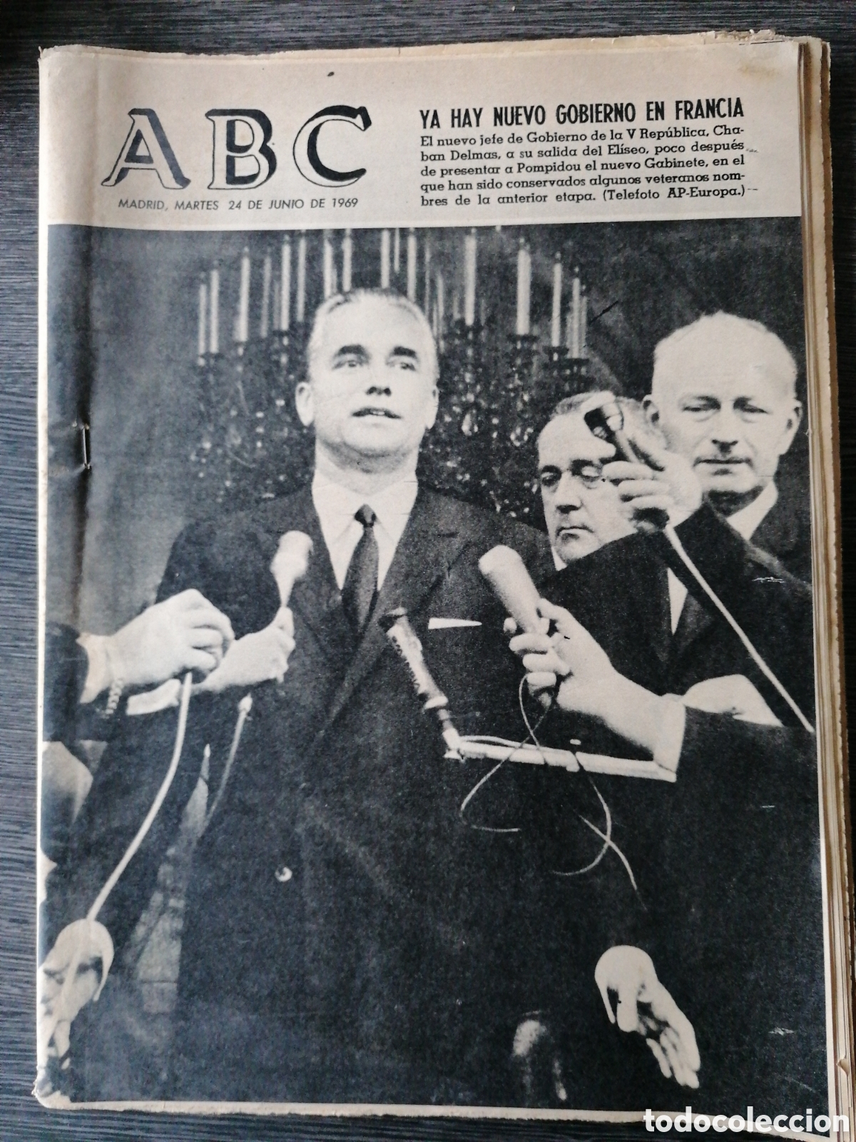 Coleccionismo de Revistas y Peri&oacute;dicos: PERI&Oacute;DICO DIARIO ABC 24 DE JUNIO DE 1969