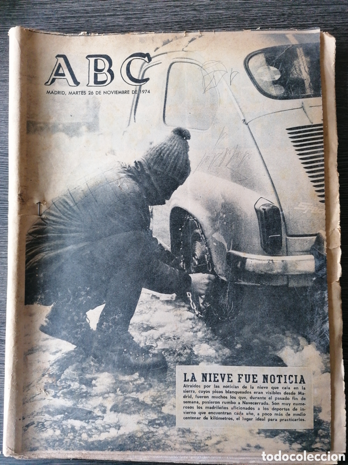 Coleccionismo de Revistas y Peri&oacute;dicos: PERI&Oacute;DICO DIARIO ABC 26 DE NOVIEMBRE DE 1974