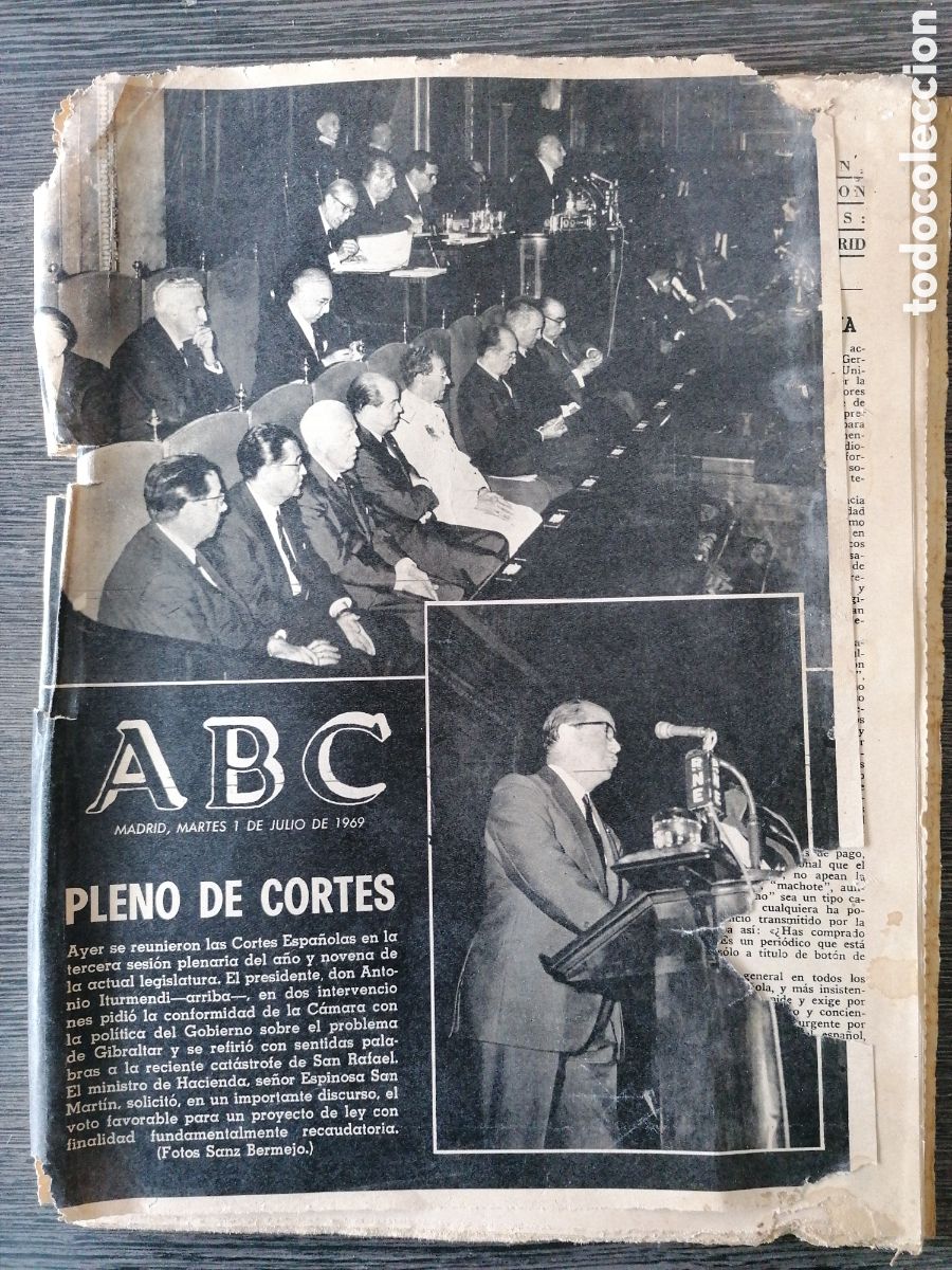 Coleccionismo de Revistas y Peri&oacute;dicos: PERI&Oacute;DICO DIARIO ABC 1 DE JULIO DE 1969