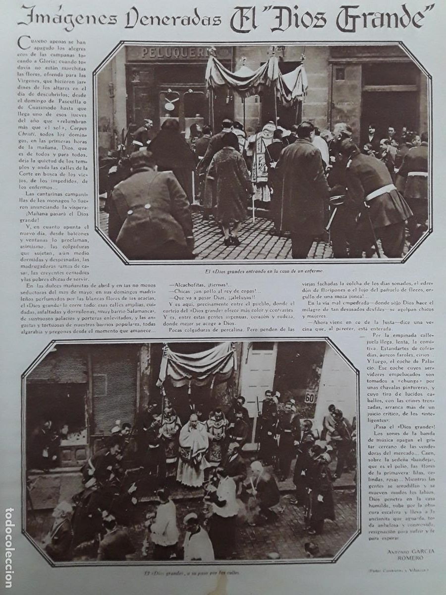 Coleccionismo de revistas y peri&oacute;dicos: IMAGENES VENERADAS EL DIOS GRANDE CORPUS CHRISTI HOJA A&Ntilde;O 1929