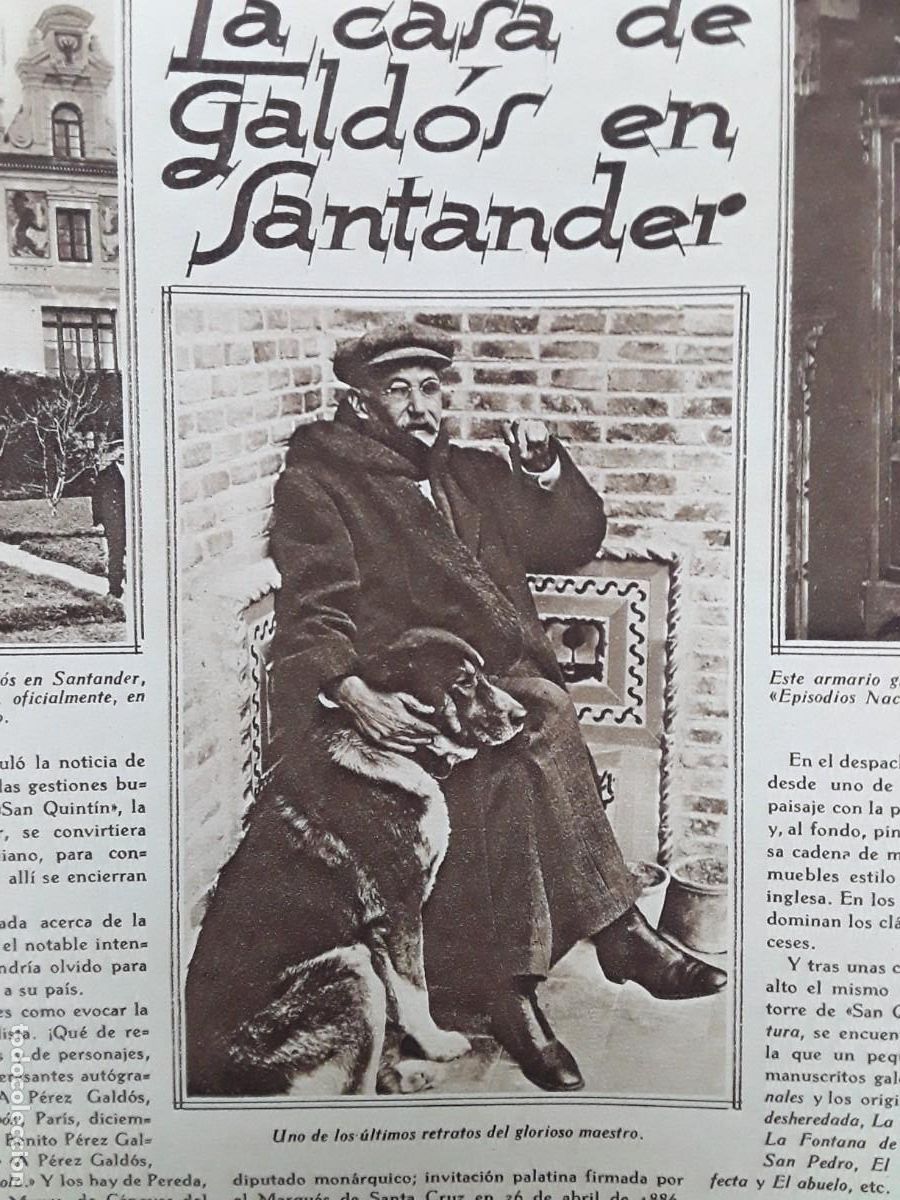 Collezionismo di Riviste e Giornali: SAN QUINTIN LA CASA DE BENITO PEREZ GALDOS SANTANDER HOJA A&Ntilde;O 1929