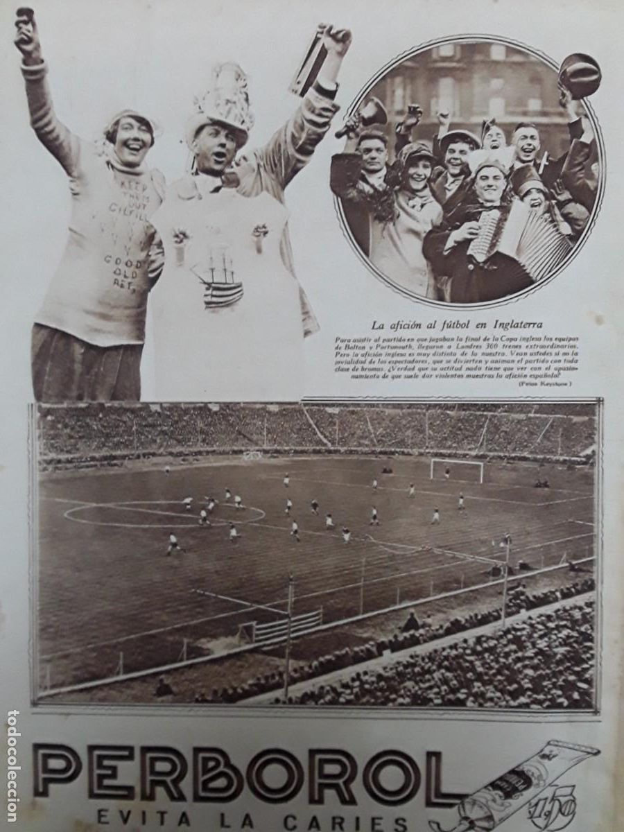 Collection Magazines and Newspapers: BOLTON - PORTSMOUNTH FINAL COPA INGLESA FUTBOL HOJA A&Ntilde;O 1929