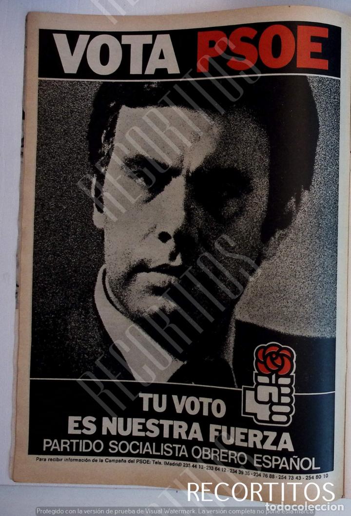 Sammeln von Zeitschriften und Zeitungen: ANUNCIO PUBLICIDAD VOTA PSOE FELIPE GONZALEZ