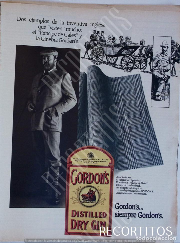 Coleccionismo de revistas y peri&oacute;dicos: anuncio publicidad gin ginebra gordons