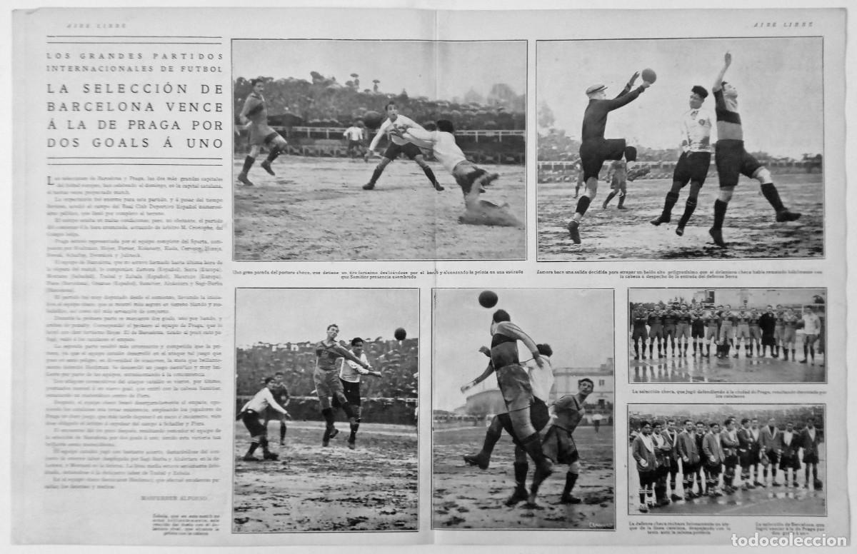 Sammeln von Zeitschriften und Zeitungen: 1925 HOJAS REVISTA BARCELONA PARTIDO DE F&Uacute;TBOL SELECCIONES DE BARCELONA Y PRAGA DE CHECOSLOVAQUIA