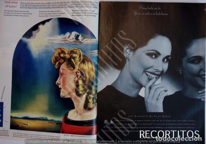 Coleccionismo de revistas y peri&oacute;dicos: ANUNCIO DE BEERS DIAMANTES DE PILAR ORGAZ Y SALVADOR DALI EN LA PUBLICIDAD