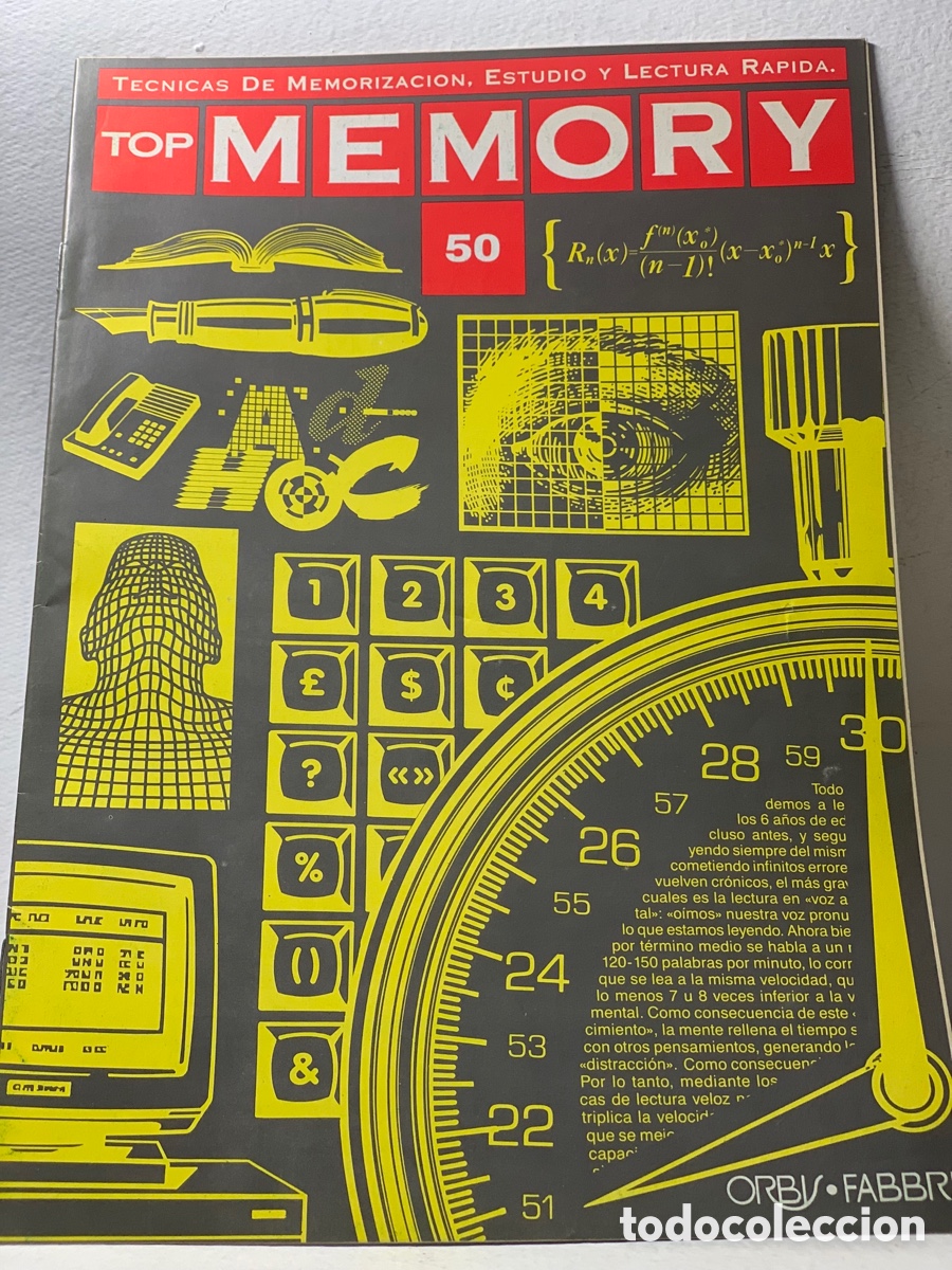 Coleccionismo de revistas y peri&oacute;dicos: REVISTA: TECNICAS DE MEMORIZACI&Oacute;N ESTUDIO Y LECTURA RAPIDA TOP MEMORY N&ordm; 50
