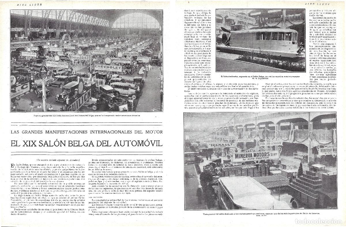 Coleccionismo de Revistas y Peri&oacute;dicos: 1925 HOJAS REVISTA B&Eacute;LGICA XIX SAL&Oacute;N BELGA DEL AUTOM&Oacute;VIL, COCHES, CADILLAC, CHEVROLET, VOISIN, IRAT