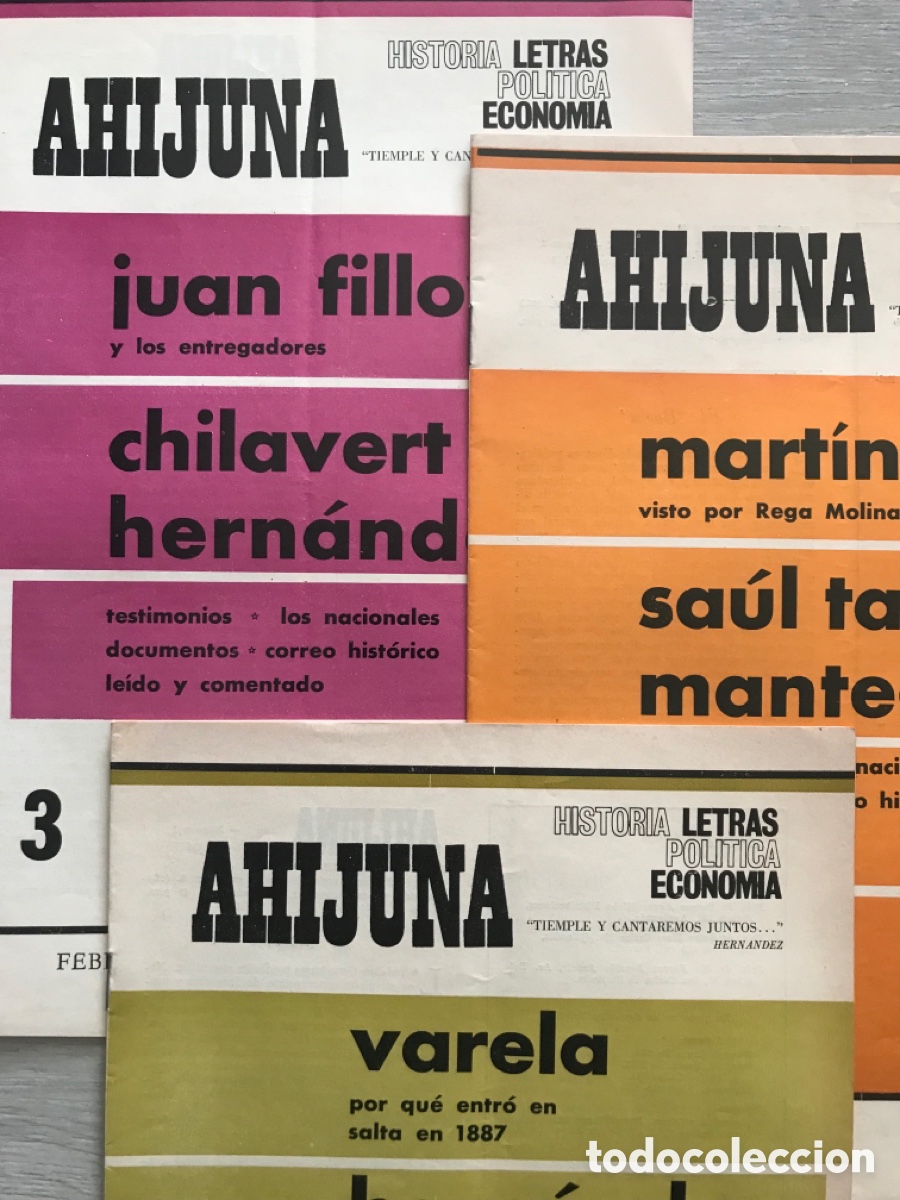 Coleccionismo de Revistas y Peri&oacute;dicos: Revista argentina AHIJUNA 1967-68. Historia letras pol&iacute;tica Econom&iacute;a