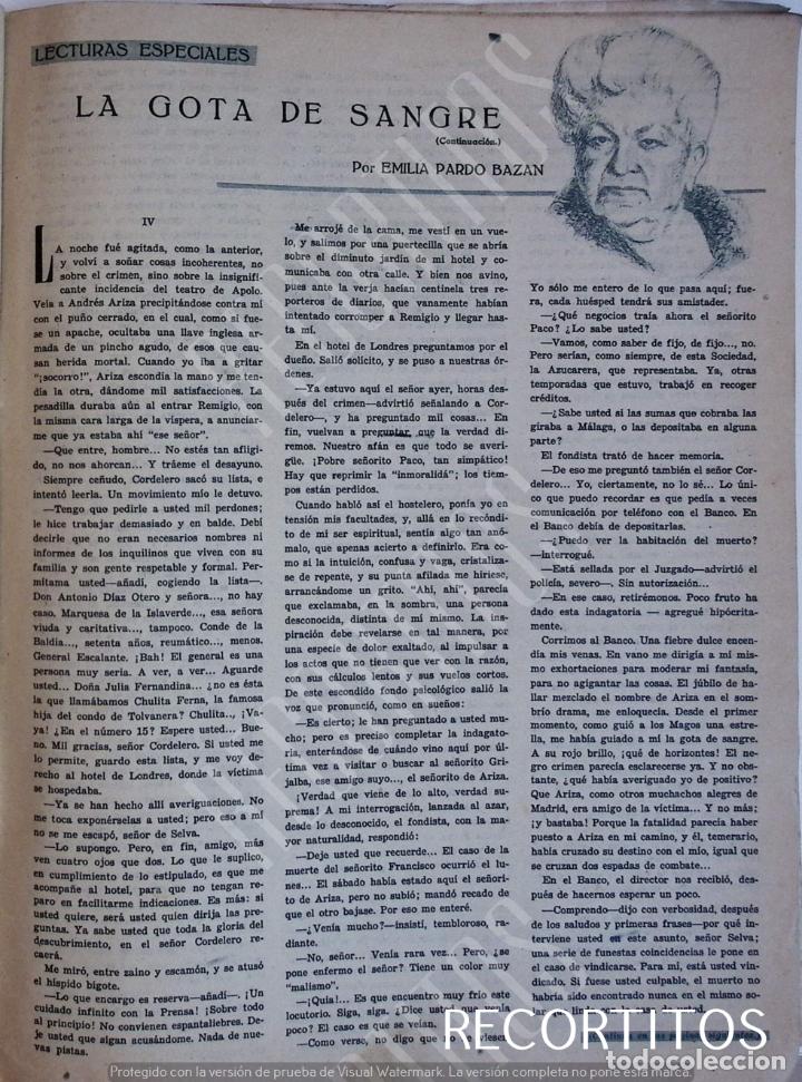 Coleccionismo de revistas y peri&oacute;dicos: 1953 la gota de sangre por emilia pardo bazan