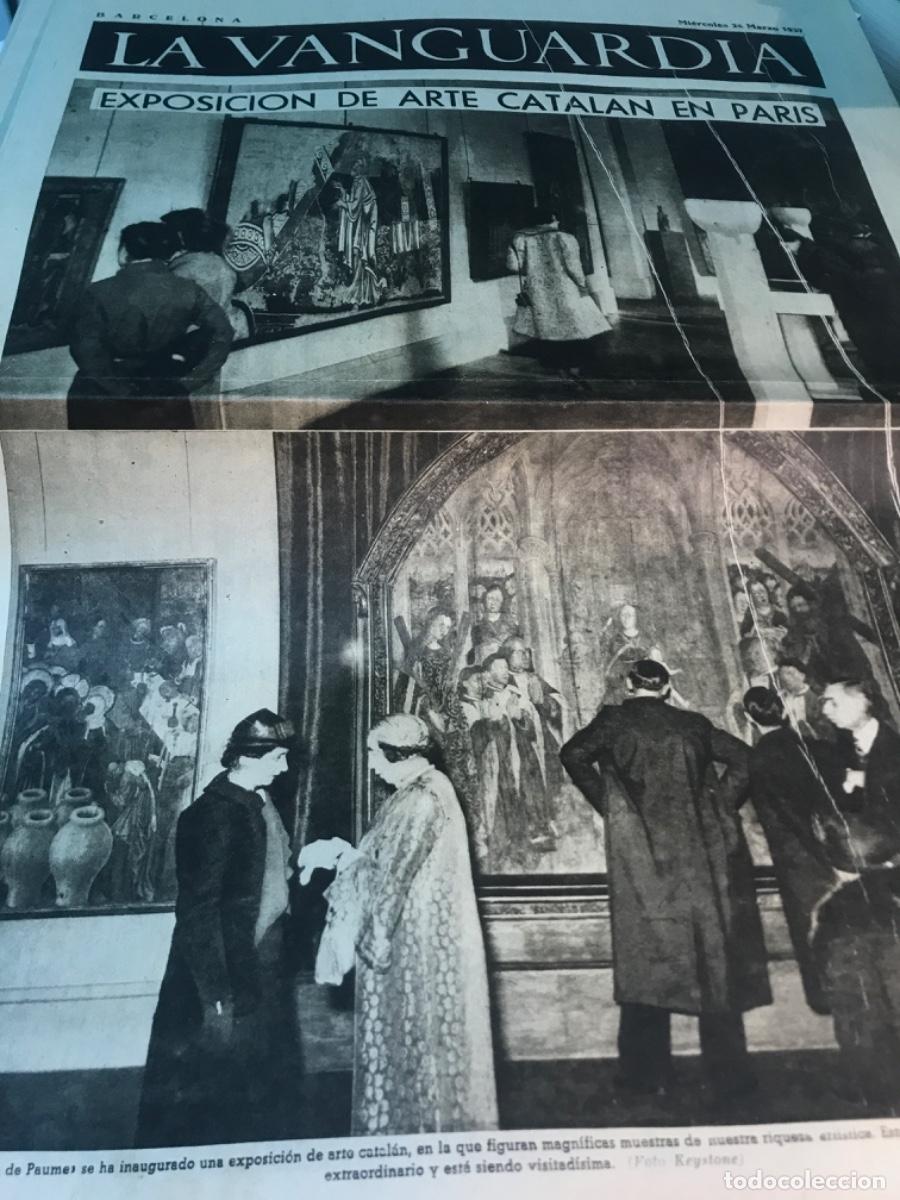 Coleccionismo de Revistas y Peri&oacute;dicos: LA VANGUARDIA. 24 marzo 1937. Exposici&oacute;n Par&iacute;s. Maniobras militares. Madrid. Frente Andalus&iacute;a.