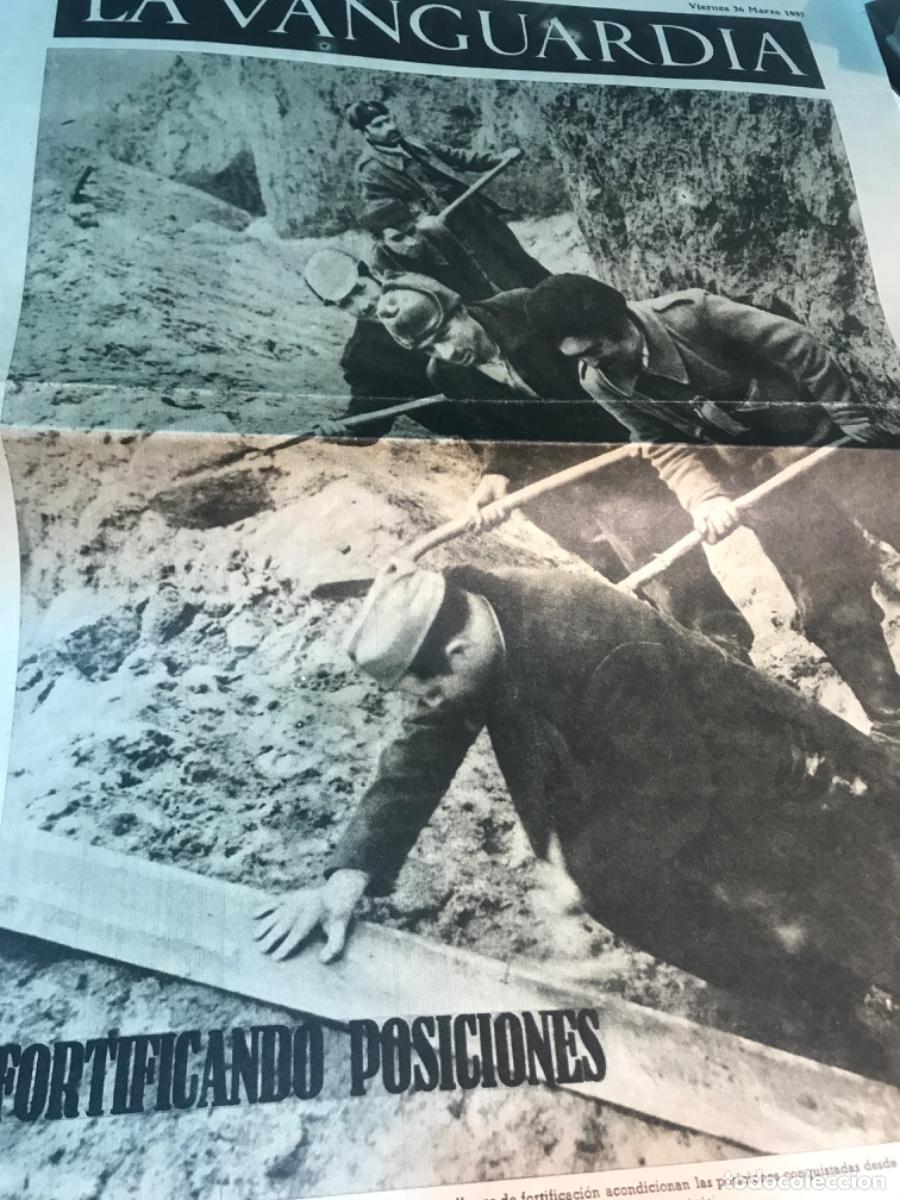Coleccionismo de Revistas y Peri&oacute;dicos: LA VANGUARDIA. 26 marzo 1937. Trincheras. Madrid. Guadalajara. Cartell guerra