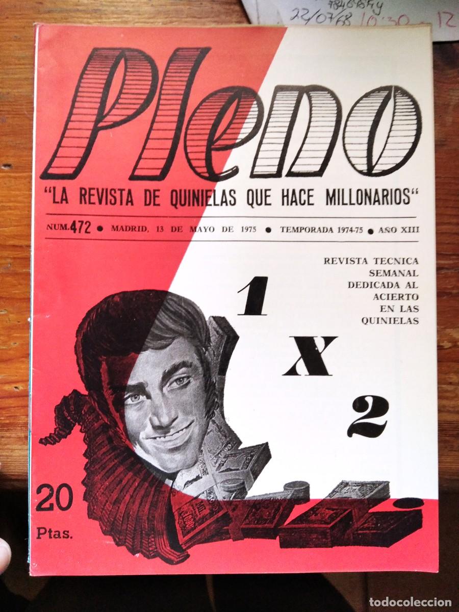 Coleccionismo de Revistas y Peri&oacute;dicos: Antigua revista 472 13 Mayo 1975 1X2 - Quinielas F&uacute;tbol