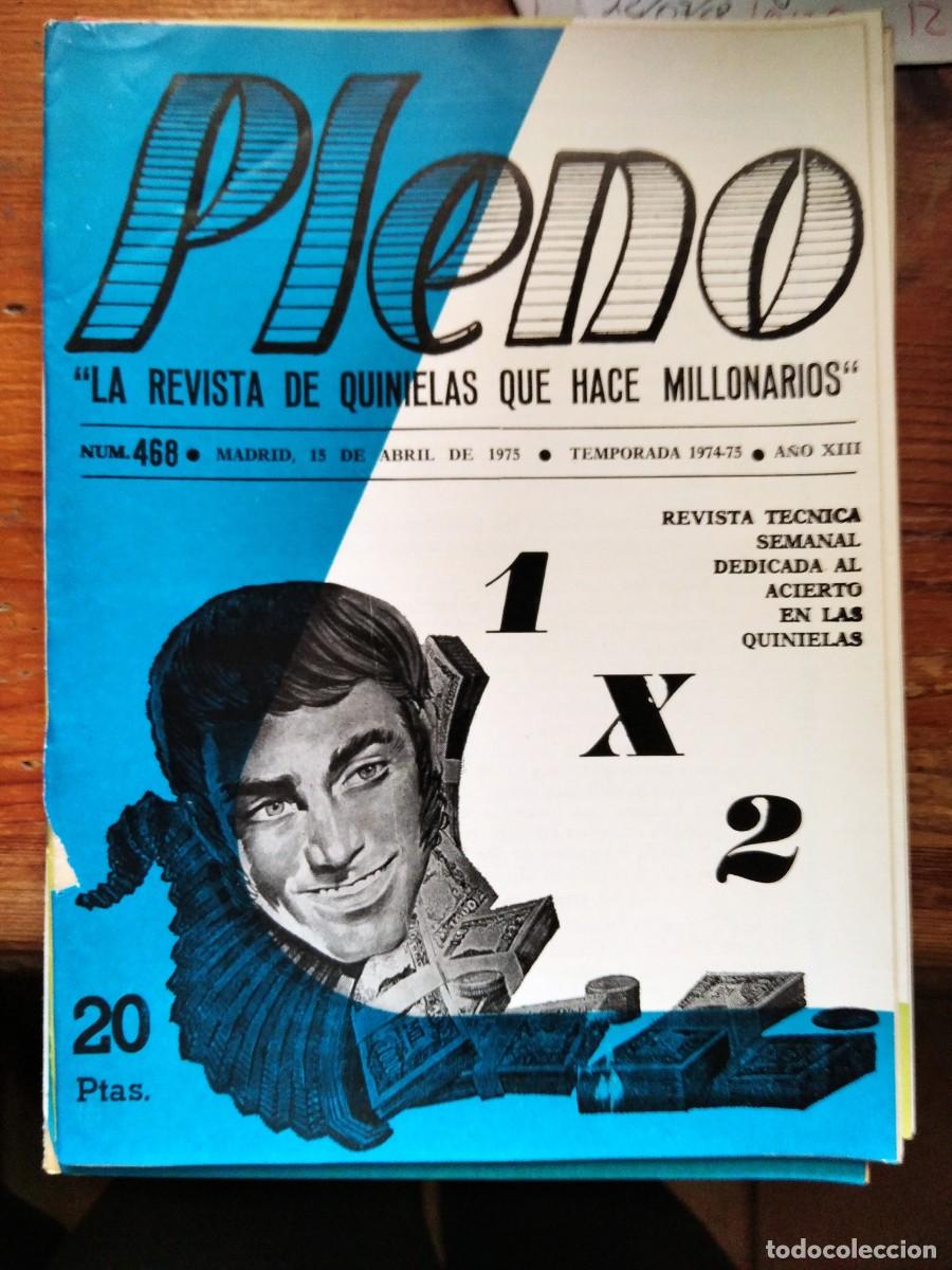 Coleccionismo de Revistas y Peri&oacute;dicos: Antigua revista Pleno 468 15 Abril 1975 - Quinielas F&uacute;tbol 1x2