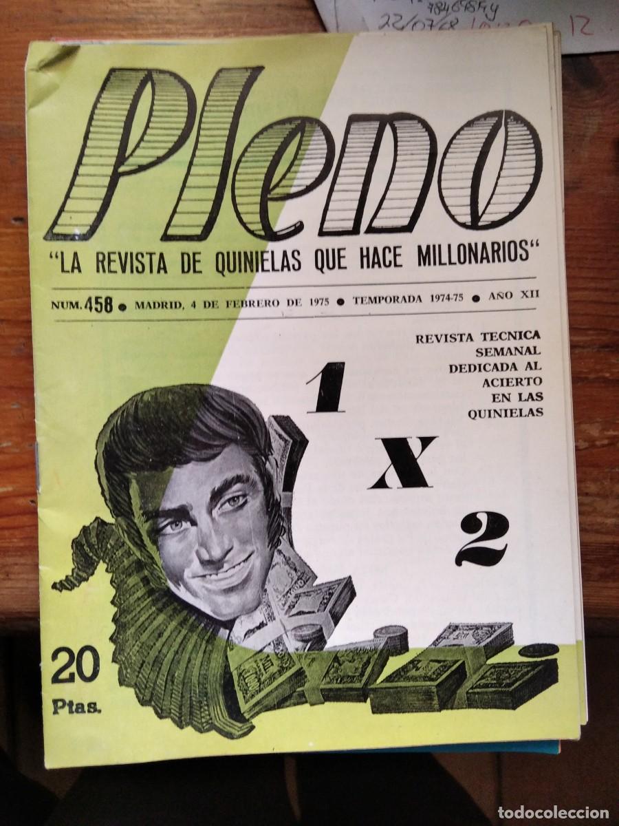 Coleccionismo de Revistas y Peri&oacute;dicos: Antigua revista Quiniela Pleno 1x2 f&uacute;tbol 458 4 Febrero 1975