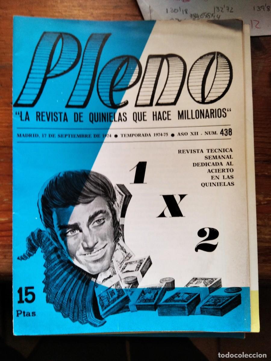 Coleccionismo de Revistas y Peri&oacute;dicos: Antigua revista pleno 17 Septiembre 1974 438 Acierto Quinielas