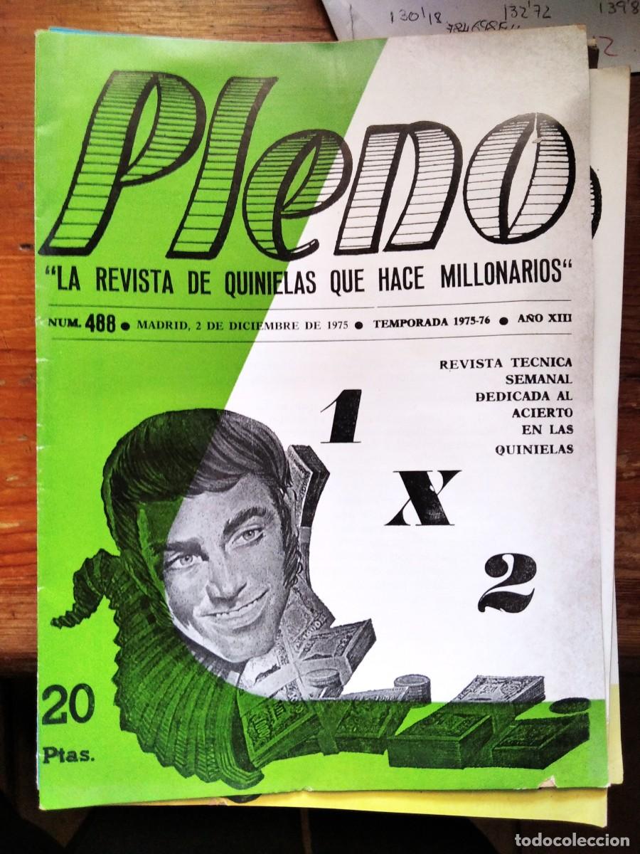 Coleccionismo de Revistas y Peri&oacute;dicos: Antigua revista pleno acierto Quinielas 488 2 Diciembre 1975