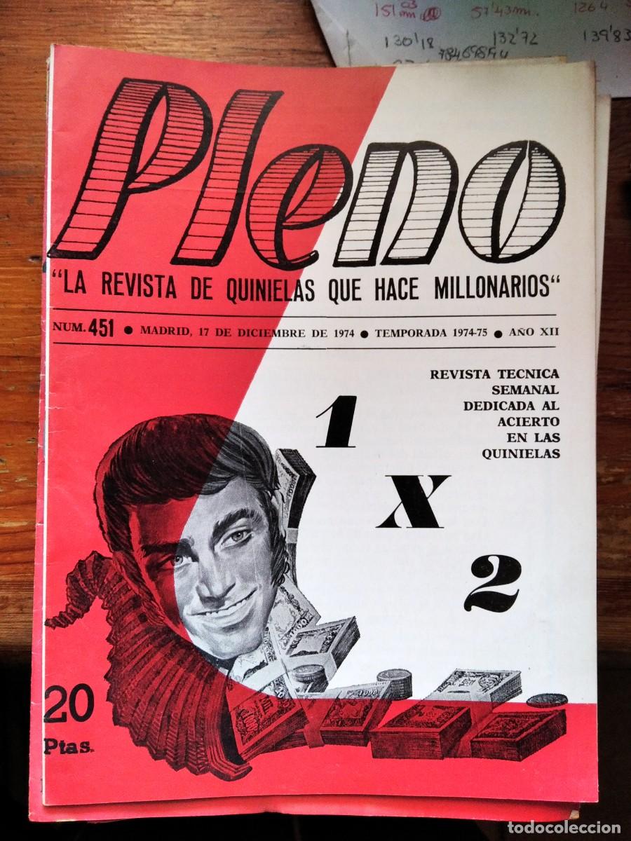 Coleccionismo de Revistas y Peri&oacute;dicos: Antigua revista acierto quinielas 1x2 pleno 17 Diciembre 1974 451