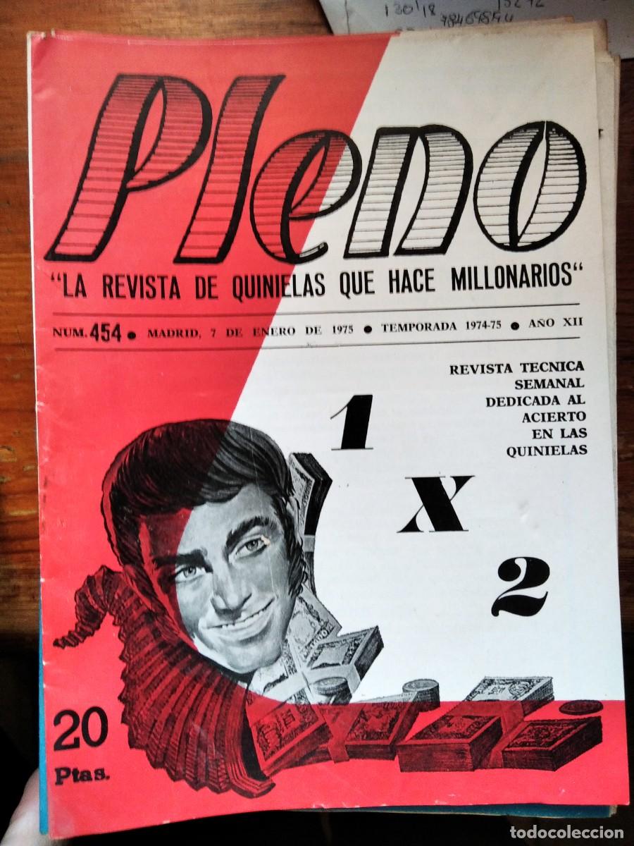 Coleccionismo de Revistas y Peri&oacute;dicos: Antigua revista pleno Quinielas F&uacute;tbol 1x2 454 7 Enero 1975