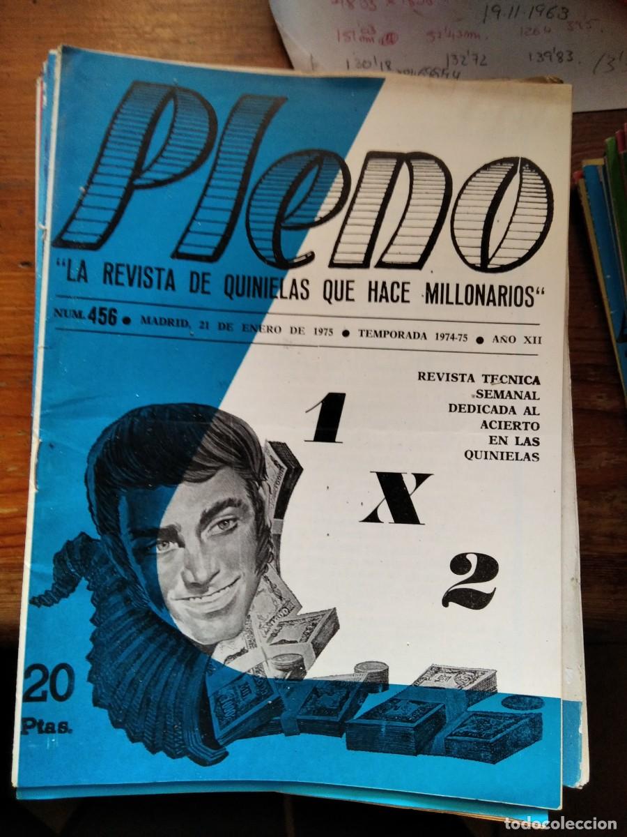 Coleccionismo de Revistas y Peri&oacute;dicos: Antigua revista pleno quinielas 1x2 f&uacute;tol 456 21 Enero 1975