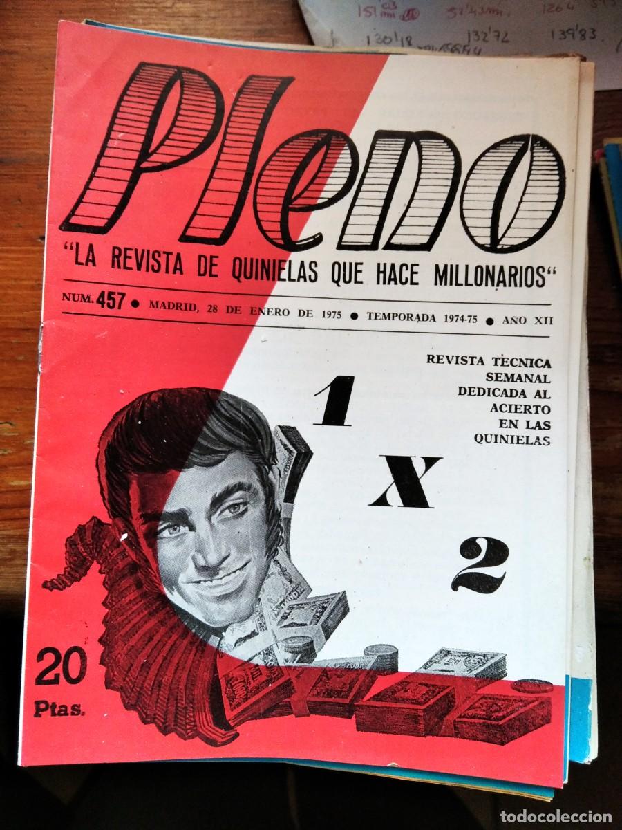 Coleccionismo de Revistas y Peri&oacute;dicos: Antigua revista pleno quinielas f&uacute;tbol 457 28 Febrero 1975