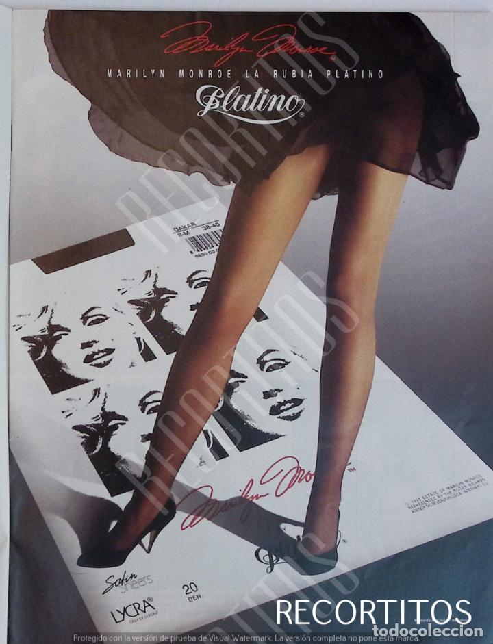 Coleccionismo de revistas y peri&oacute;dicos: anuncio medias platino marilyn monroe